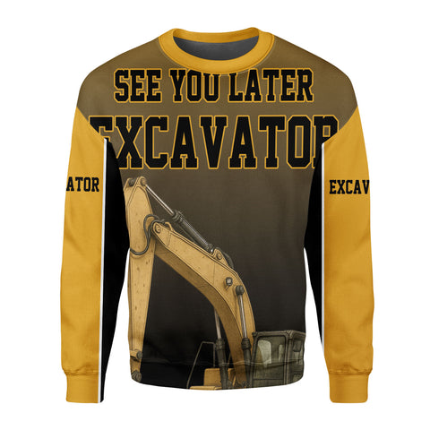 Personalized Name Excavator Shirt 3D Gift shirt for Men, Short Sleeve unisex Tee Casual Wear
