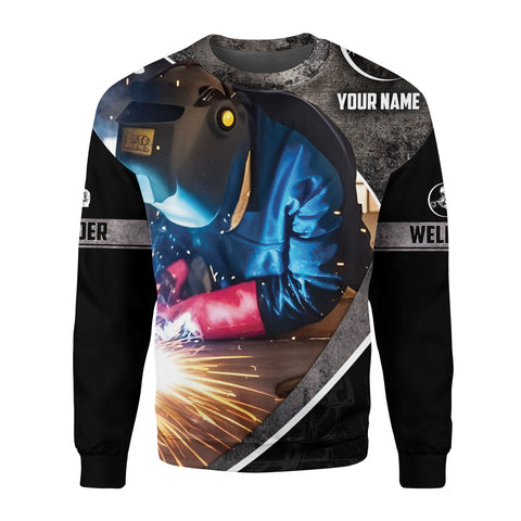 Custom Name Welder 3D Shirt for Men, Welding 3D All Printed Shirt, Welder Gift for him