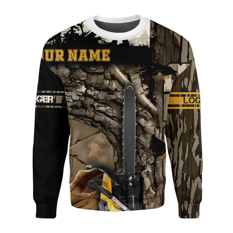 Personalized Name Logger Shirt 3D shirt for Men, Arborist gift shirt, Short Sleeve unisex Tee Casual Wear