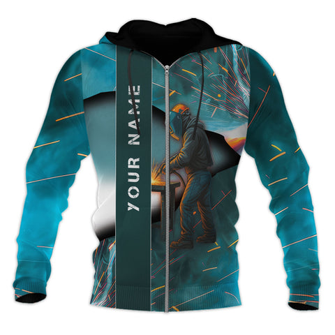 Custom Name Welder 3D Shirt, Welding 3D All Printed Shirt, Welder Shirt for Man, Welder Gift