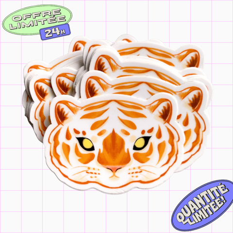 Tiger Vinyl Sticker Bold Design for Laptops, Water Bottles