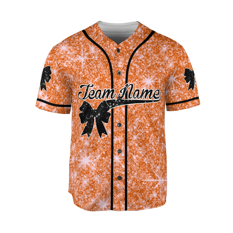 Personalized Name Glitter Girly Bow Jerseys, 3D Shirts for Women, Gifts for her