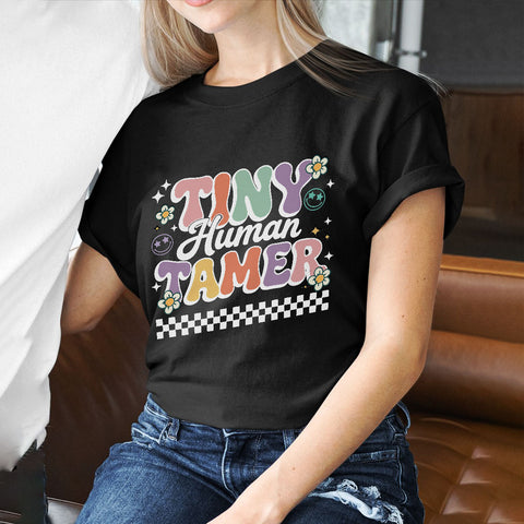 Customized Teacher Name Tiny Human Tamer T-shirt, Back to school gift shirt, Teacher gift