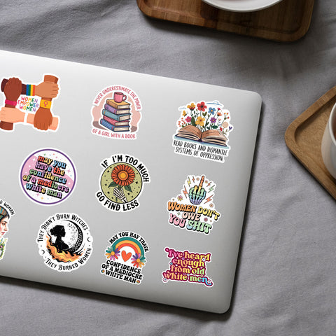 10pcs Inspirational Feminist Stickers 3in, Girl Power Rights Vinyl Sticker, Sticker for Laptop Water Bottle Phone Decals for Women Ladies Girls