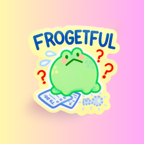 Frogetful Sticker | Forgetful Frog ADHD Design | Sticker for Laptop, Water Bottle