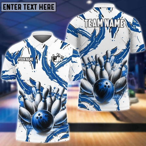 Mostprints Bowling & Pins Sport Jersey Multicolor Option Customized Name, Team Name 3D Polo Shirt (4 Colors)