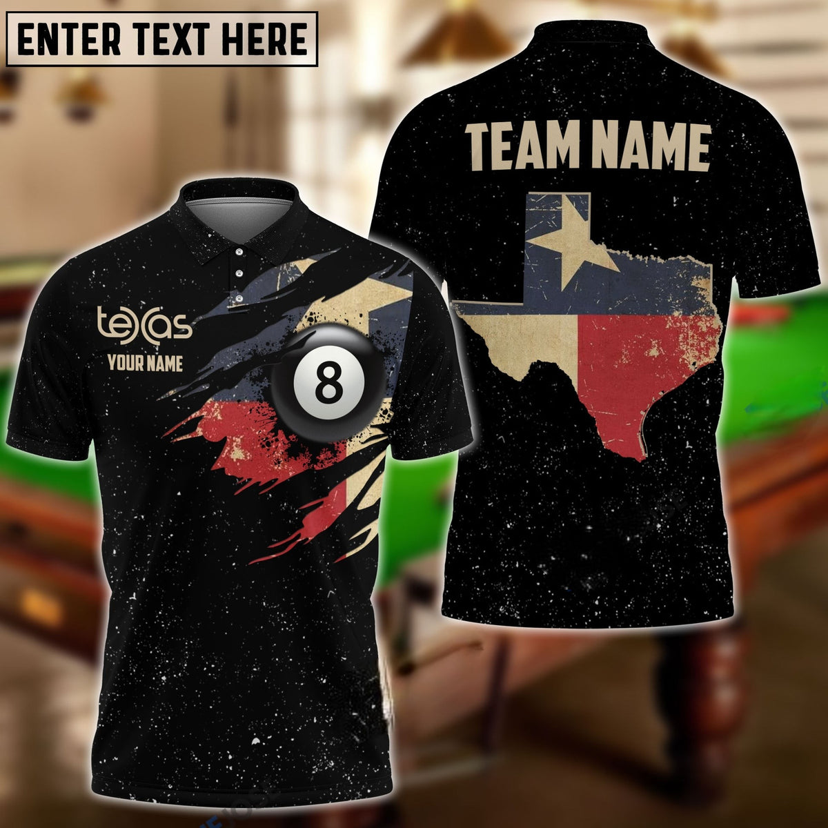 Mostprints Billiards Texas Personalized Name 3D Shirt