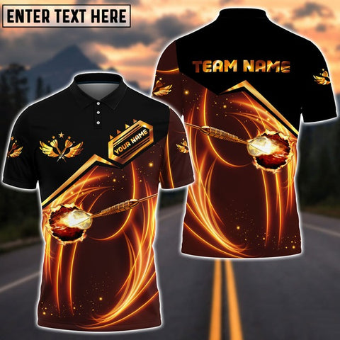 Mostprints Black Fire Darts Personalized Name And Team Name 3D Shirt