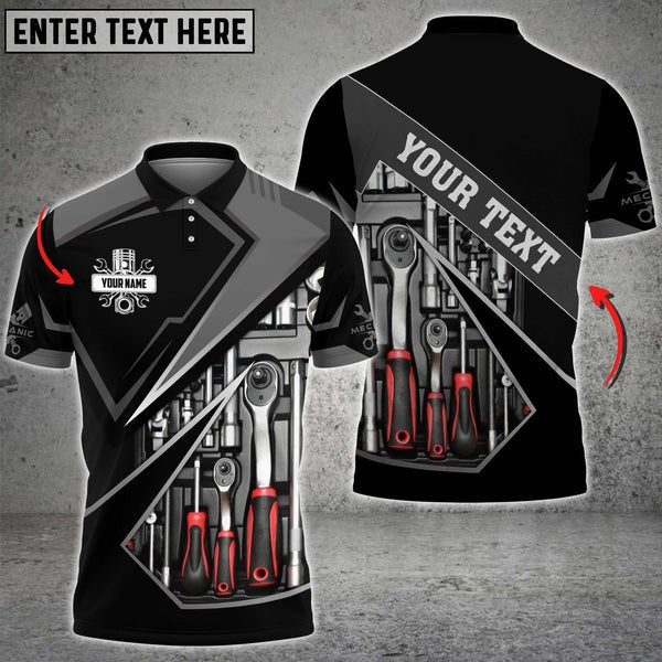 Mostprints Mechanic Custom Name Printed 3D Shirt