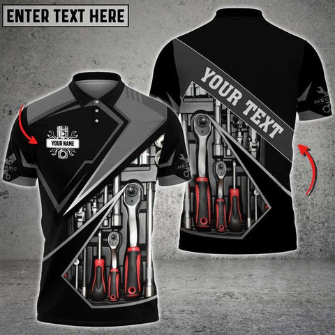 Mostprints Mechanic Custom Name Printed 3D Shirt