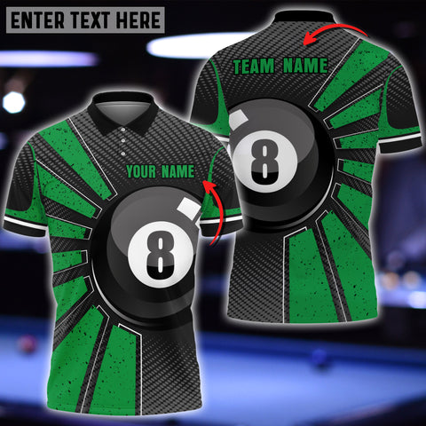 Mostprints Billiards Ball 8 Colourful Personalized Name 3D Polo Shirt