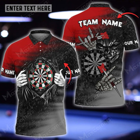 Mostprints Darts Skull Personalized Name 3D Shirt
