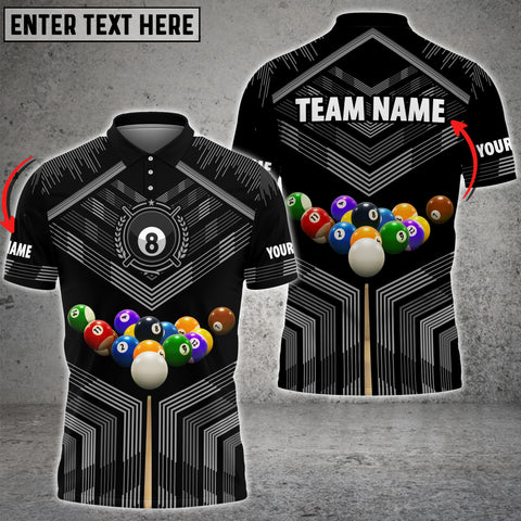 Mostprints Personalized Name Billiards Ball Colourful 3D Polo Shirt