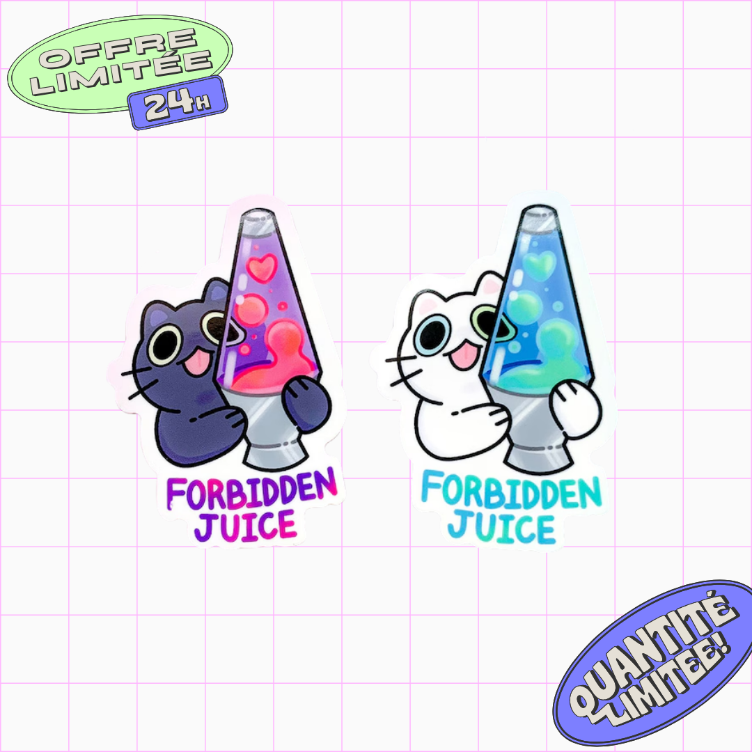Forbidden Juice Lava Lamp Sticker Cute Pet 90s Nostalgia Design Sticker for Laptop, Water Bottle, Phone