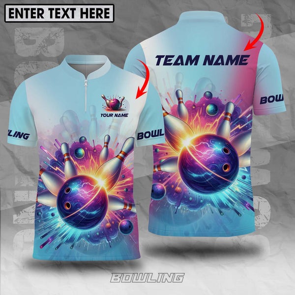 Mostprints Bowling And Pins Boom Customized Name, Team Name 3D Shirt