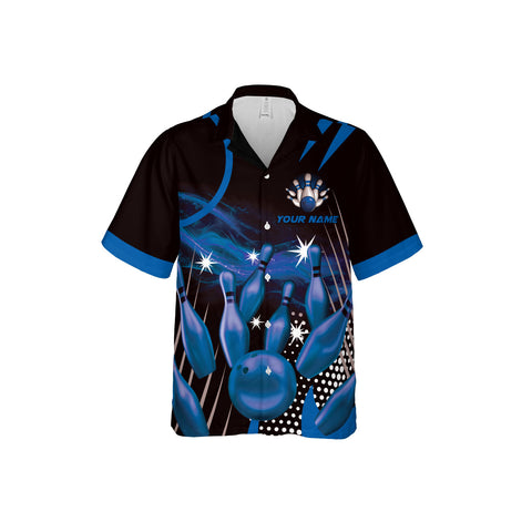 Customize Name Team Name Bowling Hawaiian 3D Shirts for Men and Women, Bowling Hawaii Shirts for Bowling Team, Bowling fan Gift