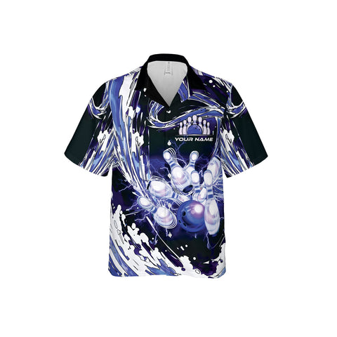 Customize Name Team Name Bowling Hawaii 3D Shirts for Men and Women, Bowling Hawaiin Shirts for Bowling Team