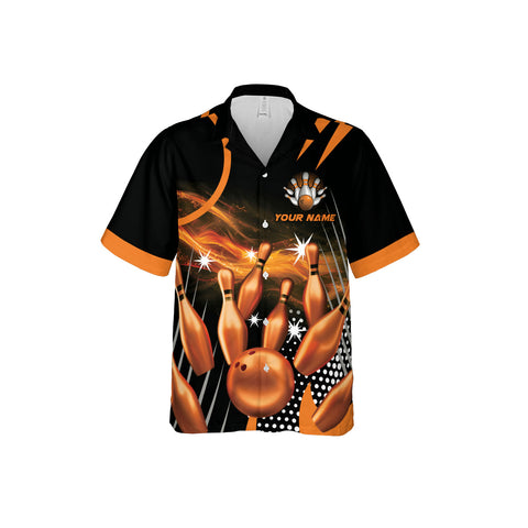 Customize Name Team Name Bowling Hawaiian 3D Shirts for Men and Women, Bowling Hawaii Shirts for Bowling Team, Bowling fan Gift