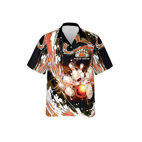 Customize Name Team Name Bowling Hawaii 3D Shirts for Men and Women, Bowling Hawaiin Shirts for Bowling Team