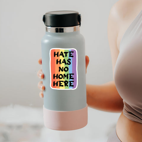 Pride Month LGBTQ+ Hate has no home here Sticker, Waterproof Vinyl Sticker for Book Laptop Water Bottle Phone Case