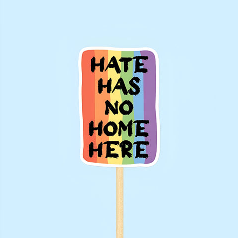 Pride Month LGBTQ+ Hate has no home here Sticker, Waterproof Vinyl Sticker for Book Laptop Water Bottle Phone Case