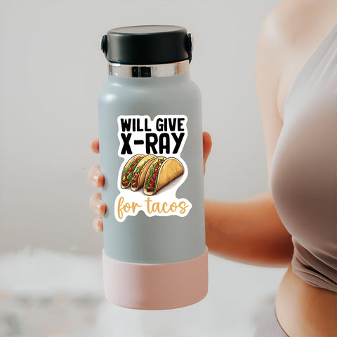 Taco lover gift Will give X-Ray for tacos sticker, Waterproof Vinyl Sticker for Book Laptop Water Bottle Phone Case