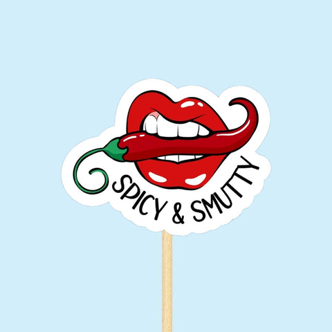 Spicy  & Smutty red lips sticker, Waterproof Vinyl Sticker for Book Laptop Water Bottle Phone Case