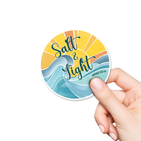Combo 3pcs Salt & Light bible verse stickers, Waterproof Vinyl Sticker for Book Laptop Water Bottle Phone Case