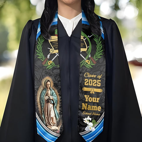 Custom Guatemala Graduation Stole, Personalized Guatemalan American Flag Graduation Sash, Guatemalan Graduation Sash 2025