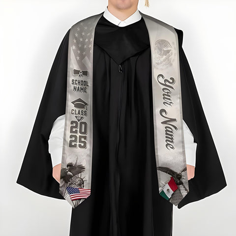 Customized Mexican Graduation Sash 2025, Mexican American Stoles for Graduation 2025, Graduation Sash 2025 Gifts