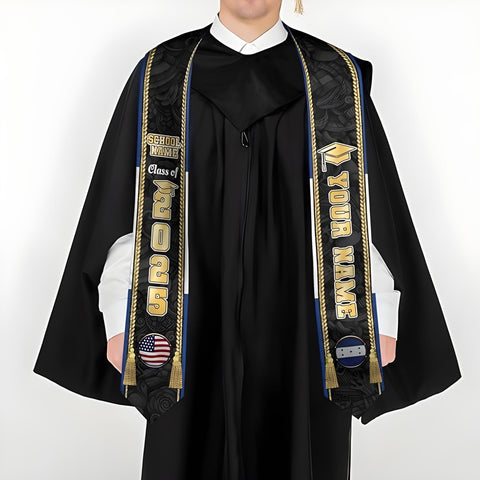Personalized Honduran Graduation Sash, Custom Honduras Graduation Stole, Honduran American Flag Graduation Sash 2025
