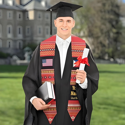 Filipinos Graduation Stole 2025, Custom Filipinos American Flag Graduation Sash 2025, Philippines Graduation Stole