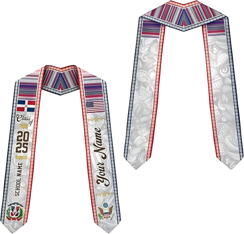 Custom Dominican Graduation Sash 2025, Dominicans Flag Graduation Sash 2025, Dominican Republic Graduation Stole