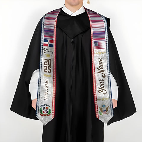Custom Dominican Graduation Sash 2025, Dominicans Flag Graduation Sash 2025, Dominican Republic Graduation Stole