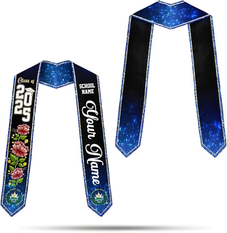 Custom Salvadoran Graduation Stole 2025, Personalized El Salvador Flag Graduation Sash, Salvadoran American Stole