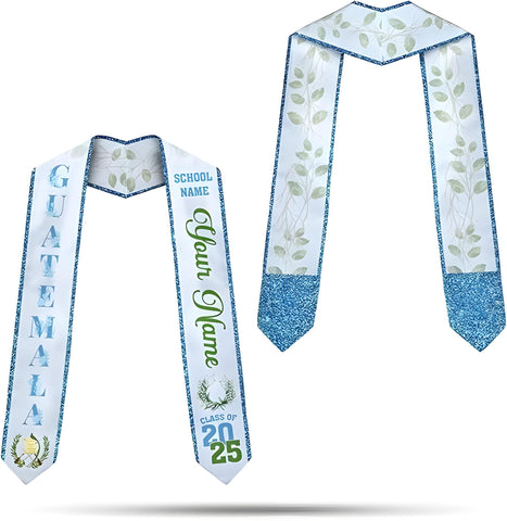 Personalized Guatemalan Graduation Sash 2025, Custom Guatemala Flag Stole, Guatemala Graduation Stole Class of 2025