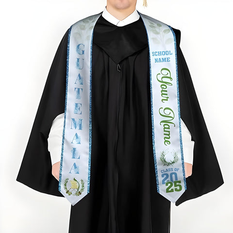 Personalized Guatemalan Graduation Sash 2025, Custom Guatemala Flag Stole, Guatemala Graduation Stole Class of 2025