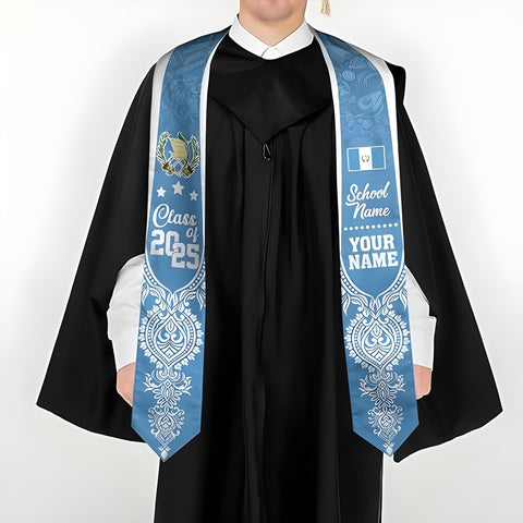 Personalized Guatemalan Graduation Sash 2025, Custom Guatemala Flag Stole 2025, Guatemala Graduation Stole Class of 2025