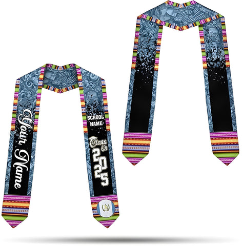 Personalized Guatemalan Graduation Stole 2025, Custom Guatemala Flag Sash, Guatemala Graduation Stole Class of 2025