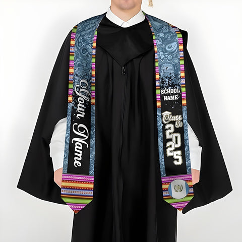 Personalized Guatemalan Graduation Stole 2025, Custom Guatemala Flag Sash, Guatemala Graduation Stole Class of 2025