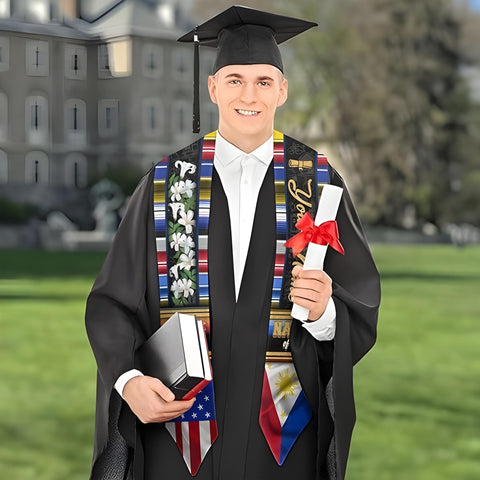 Customized Filipinos Graduation Sash 2025, Filipinos American Flag Graduation Stole 2025, Philippines Graduation Sash