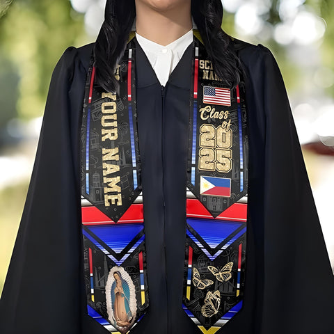 Customized Filipinos Graduation Sash, Filipinos American Flag Graduation Stole 2025, Philippines Graduation Sash 2025