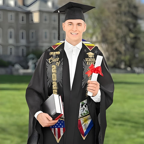 Customized Filipinos Graduation Stole, Filipinos American Flag Graduation Stole 2025, Philippines Graduation Sash 2025