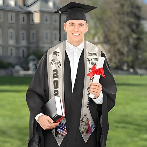 Customized Filipinos Graduation Stole 2025, Filipinos American Flag Graduation Sash 2025, Philippines Graduation Stole