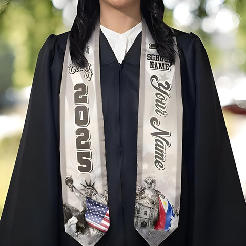 Customized Filipinos Graduation Stole 2025, Filipinos American Flag Graduation Sash 2025, Philippines Graduation Stole