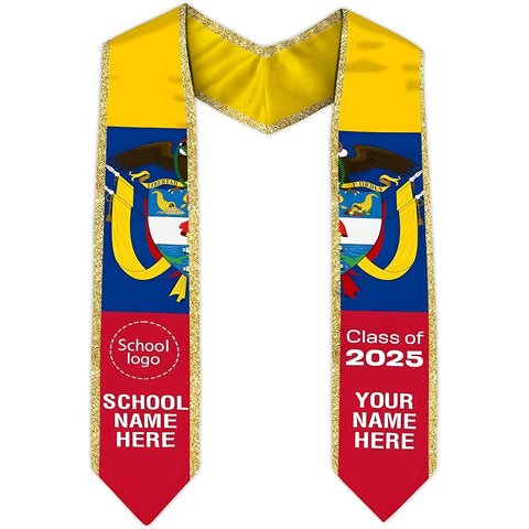 Colombians Graduation Sash 2025, Custom Colombians American Flag Graduation Stole, Colombia Graduation Stole 2025