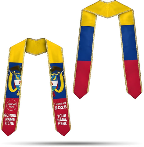 Colombians Graduation Sash 2025, Custom Colombians American Flag Graduation Stole, Colombia Graduation Stole 2025