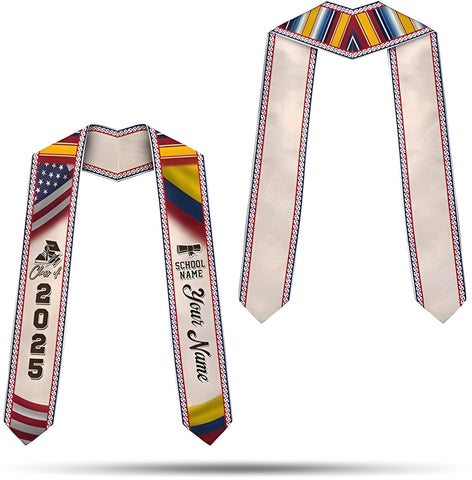 Colombians Graduation Sash 2025, Custom Colombians American Flag Graduation Stole 2025, Colombia Graduation Stole