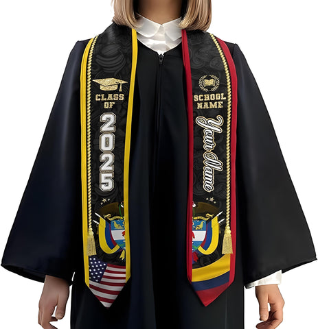 Colombians Graduation Sash 2025, Custom Colombians American Flag Graduation Stole, Colombia Graduation Stole 2025 Gift