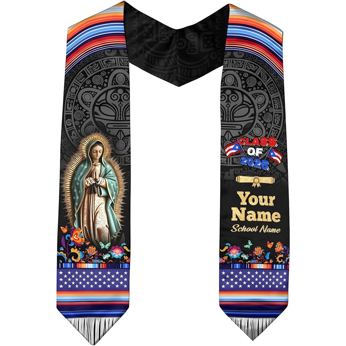 Custom Puerto Rico Graduation Sash 2025, Puerto Rican Graduation Sash, Puerto Rico Graduation Stole Class Of 2025